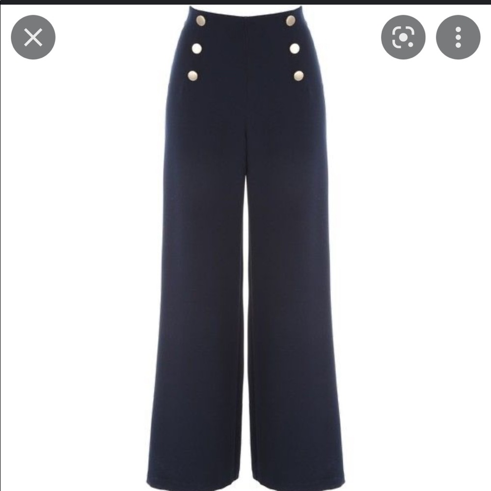 Wide led high waist sailor pant